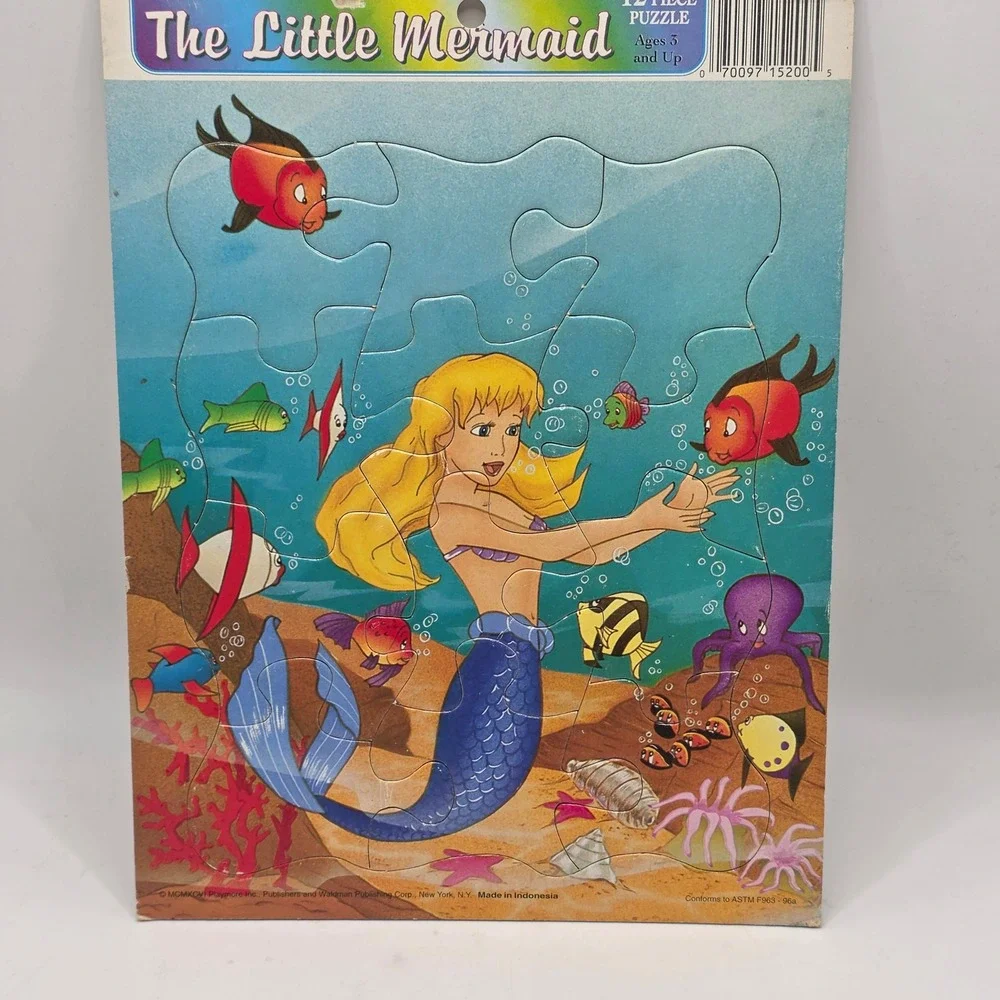 Playmore The Little Mermaid Puzzle Kids‎ Blue Blonde Mermaid 90s Vintage Toy